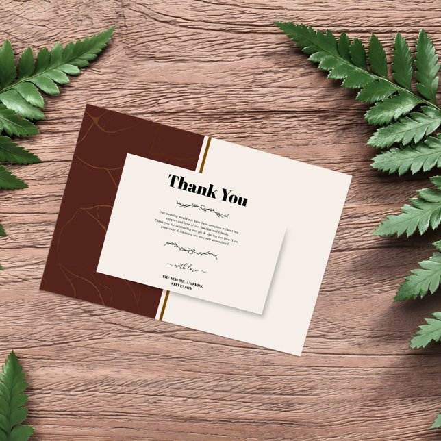 Cartão De Agradecimento Quadro do Ouro Elegância abstrato (Criador carregado)