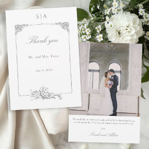 Cartão De Agradecimento Quadro francês de rococo elegante