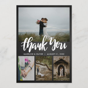 Cartão De Agradecimento Quadro Negro Casamento Quatro Fotos   Roteiro de A