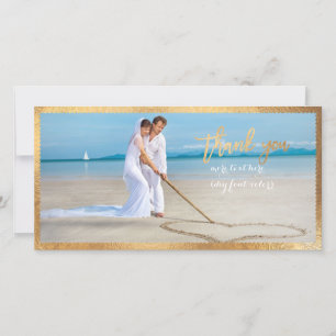 Cartão De Agradecimento Quadro/obrigado de Escala Dourada do PixDezines