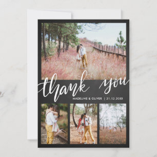 Cartão De Agradecimento Quadro que Wedding quatro o obrigado que das fotos