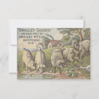 Cartão De Agradecimento Quaint Farmhouse Animal Rustic Country Cena