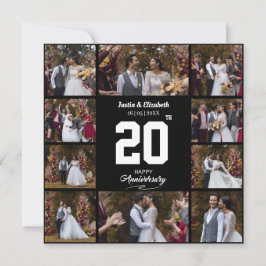 Cartão De Agradecimento Qualquer Feliz Aniversário de 10 Fotos em Colagem