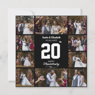 Cartão De Agradecimento Qualquer Feliz Aniversário de 10 Fotos em Colagem