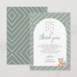 Cartão De Agradecimento Quarto de Bebê Boho Verde Sálvia