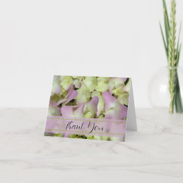 Cartão De Agradecimento Quase Rosa Hydrangea Floral Obrigado