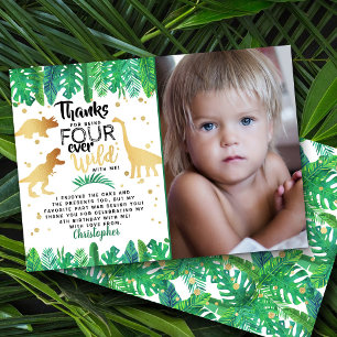 Cartão De Agradecimento Quatro Meninos Selvagens De Dinossauro 4ª Foto De 