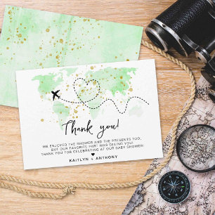 Cartão De Agradecimento "Que A Aventura Comece!" Chá de fraldas de Mapa vi