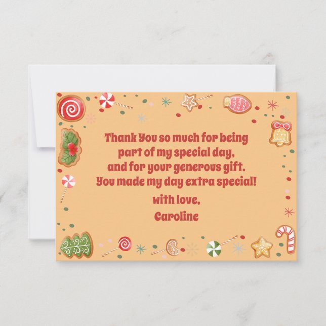 Cartão De Agradecimento Que aniversário divertido de natal (Frente)