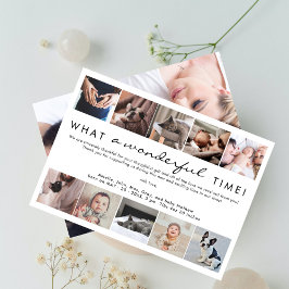 Cartão De Agradecimento Que maravilhosa colagem de fotos do tempo New Baby