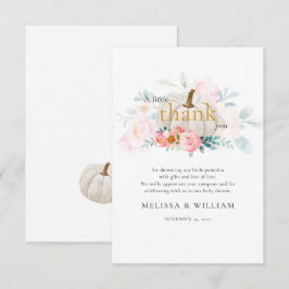 Cartão De Agradecimento Queda de Chá de fraldas de abóbora