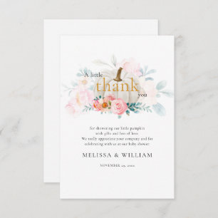 Cartão De Agradecimento Queda de Chá de fraldas de abóbora