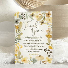 Cartão De Agradecimento Queda no amor Boho floral chá de panela chic outon