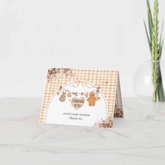 Cartão De Agradecimento Queda no Arco Floral Russo Floral (Frente)