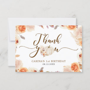 Cartão De Agradecimento Queda Russo Pumpkin Maravilhoso Aniversário Obriga