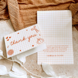 Cartão De Agradecimento Queda Um Pequeno Chá de fraldas De Torta Cutil