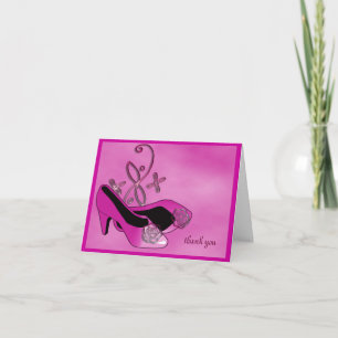 Cartão De Agradecimento Quente cor-de-rosa Quinceanera 15 Aniversário Obri