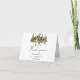 Cartão De Agradecimento Querida, é frio fora do Chá de fraldas dos veados