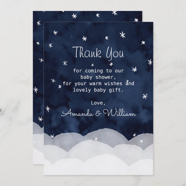 Cartão De Agradecimento Querida, é frio lá fora. Muito obrigado (Frente/Verso)