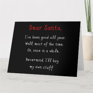 Cartão De Agradecimento Querido Papai Noel, Vou Comprar Minhas Próprias Co