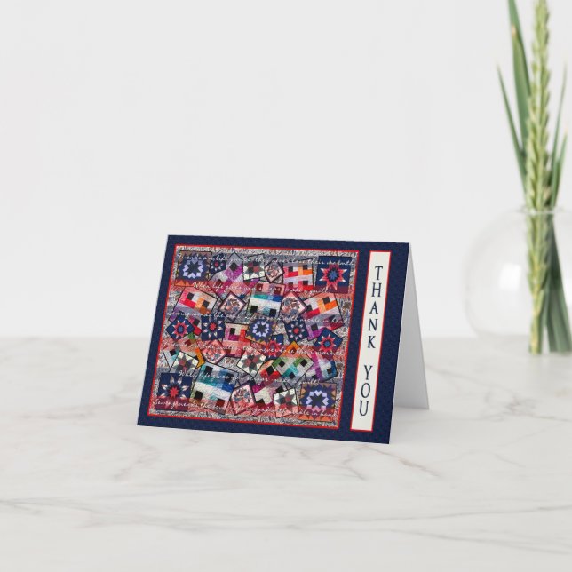 Cartão De Agradecimento Quilter - obrigado notar o papel dos (Frente)