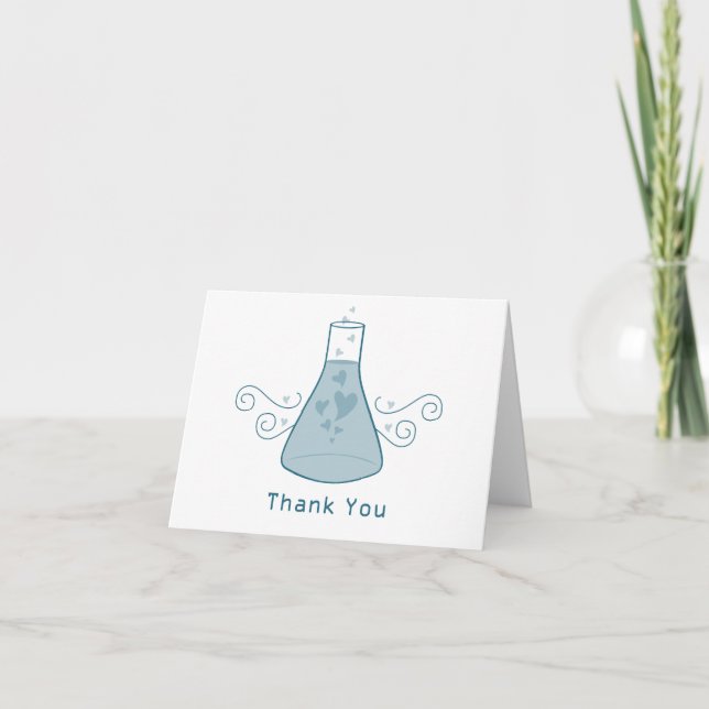 Cartão de Agradecimento Química Doce Azul (Frente)