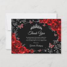 Quinceanera Black Red Silver