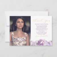 Quinceañera, Foto Floral Elegante Roxa e Dourada