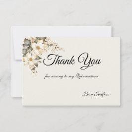 Cartão de Agradecimento Quinceanera Magnolia