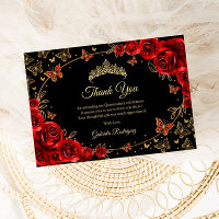 Quinceanera Vermelho Preto Dourado