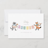 Raccoon Fox Forest Amigos Pastel Chá de fraldas