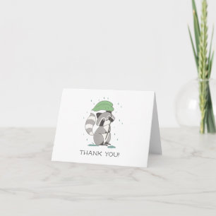 Cartão De Agradecimento Raccoon Neutral Baby Shower Thank You Note