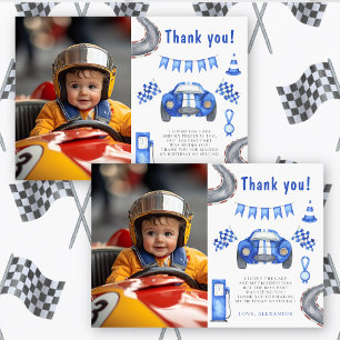 Cartão De Agradecimento Race Car Primeira Festa de aniversário Obrigado