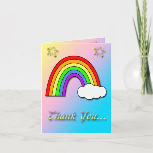 Cartão De Agradecimento Rainbow Baby Shower Thank You card