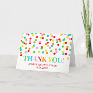 Cartão De Agradecimento Rainbow Confetti Baby Shower Thank You Card