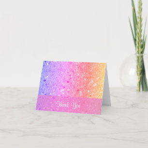 Cartão De Agradecimento Rainbow Glitter Thank You Card