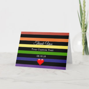 Cartão De Agradecimento Rainbow Pride Custom Thank You Card