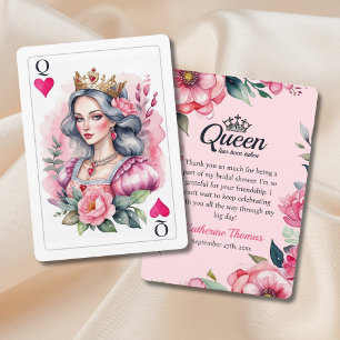 Cartão De Agradecimento Rainha de Copas Carta de Baralho Chuveiro de Noiva