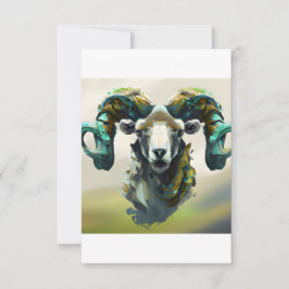 Cartão De Agradecimento Ram pintado