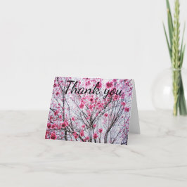 Cartão De Agradecimento Ramais de cerejeira e florescências, Obrigado