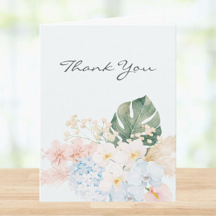 Cartão De Agradecimento Ramalhete Floral de Flores Tropicais em Aquarela M