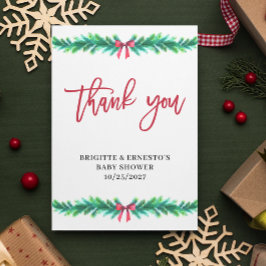 Cartão De Agradecimento Ramificação da Árvore de Natal Churrasco de Bebê P