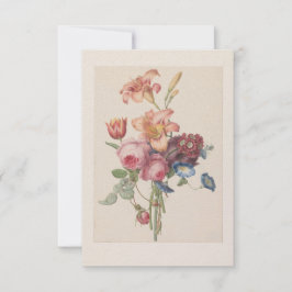 Cartão De Agradecimento Ramo de Arte de Buquê Floral Vintage Personalizado