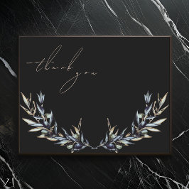 Cartão De Agradecimento Ramo de Oliva de Aquarela Elegante