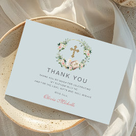 Cartão De Agradecimento Rapariga Baptism Christening Foto Floral