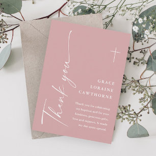 Cartão De Agradecimento Raparigas Rosa Dusty, Escuro Moderno, Escuro, Bati