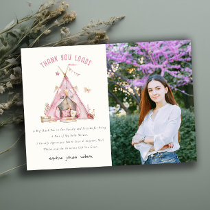 Cartão De Agradecimento Raparigas Rosa Tendem Sleepover Foto do Desmoronam