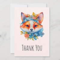 Raposa Laranja Fofa com Coroa Floral