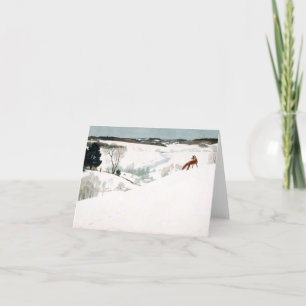 Cartão De Agradecimento Raposa na Neve por Newell Convers Wyeth