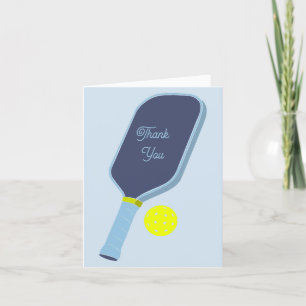 Cartão De Agradecimento Raque de Pickleball Azul e Bola